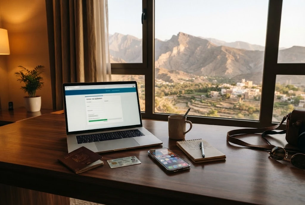 Traveller applying for an Oman eVisa online
